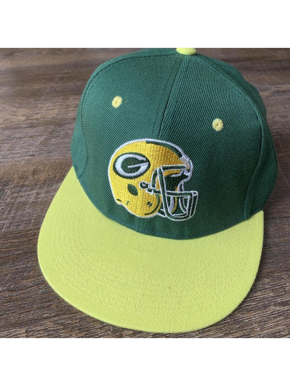 Green Bay Packers Vintage Logo Athletic Snapback Hat Mitchell And Ness Rare Cap